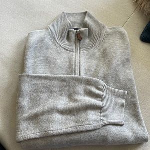 Brooks Brothers grey zip up sweater